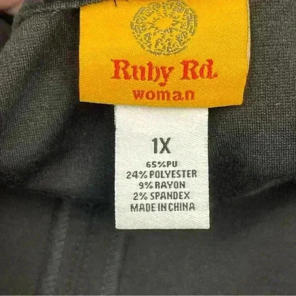 WOMENS RUBY RED FAUX LEATHER Velvet Velour SLEEVELESS VEST JACKET SZ 1X - Picture 6 of 7